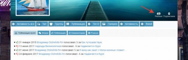 Рейтинг в личном кабинете